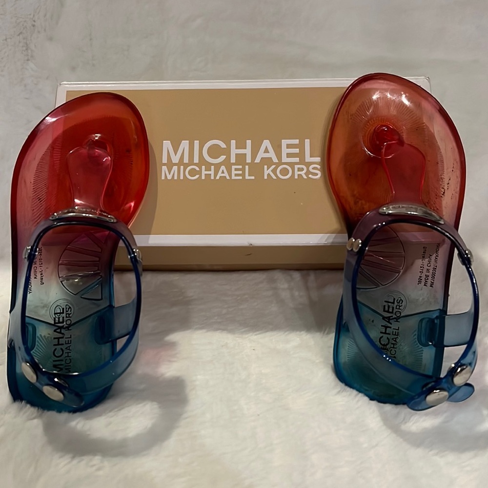 Michael Kors Harmony red and blue sandals.   Size 10.